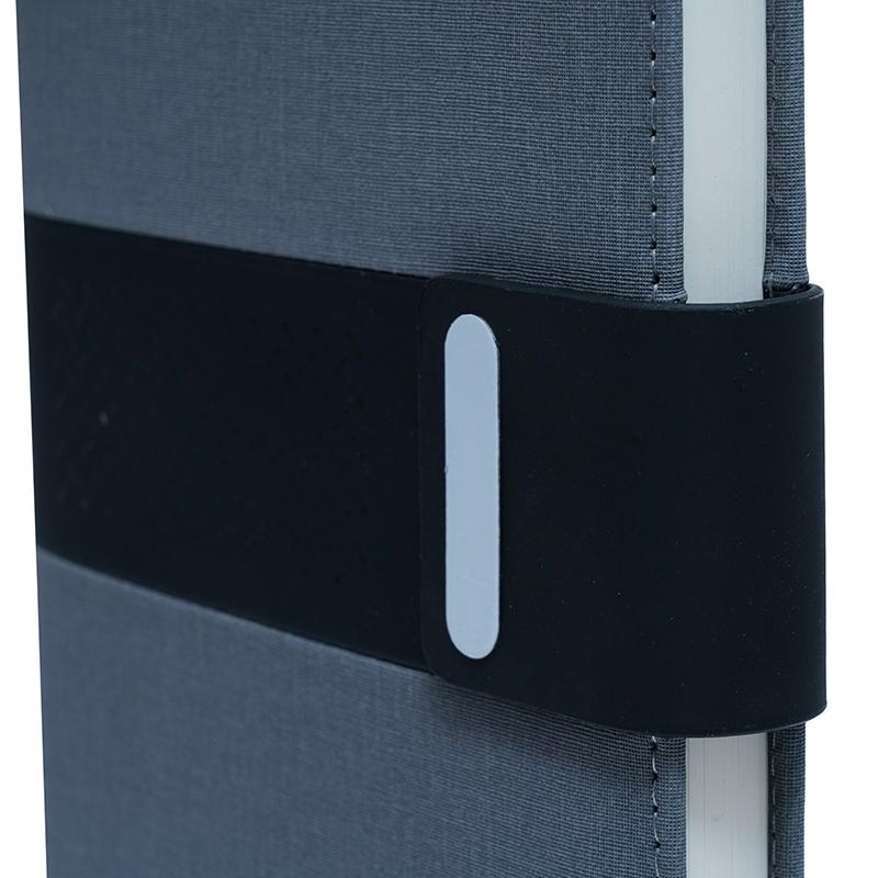 Custom Gray & Black - Pu Leather Notebook With Closure